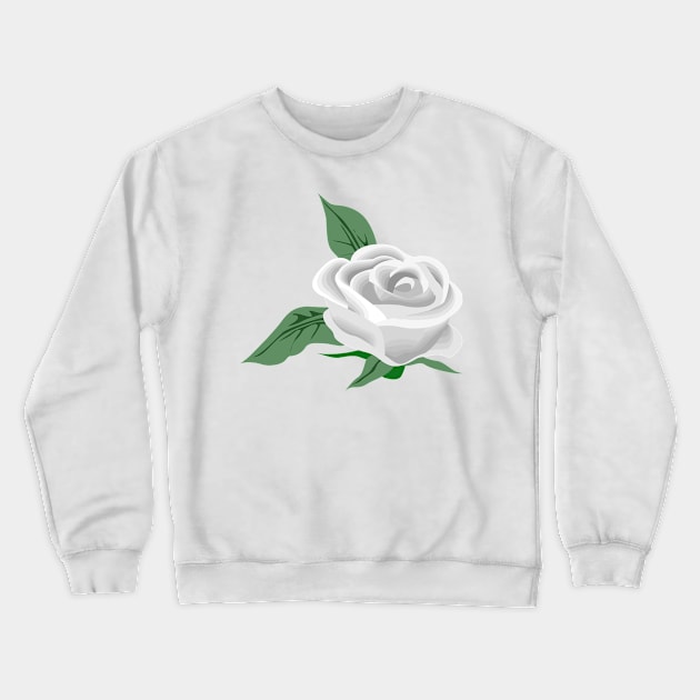 White rose Crewneck Sweatshirt by Robie